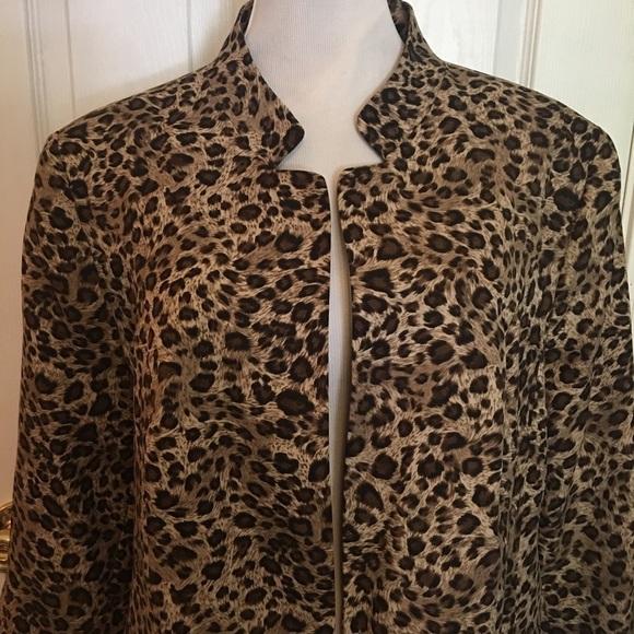 Kim Roger’s jacket blazer sz 16. Open front, lined, leopard print, transitional - Picture 3 of 7